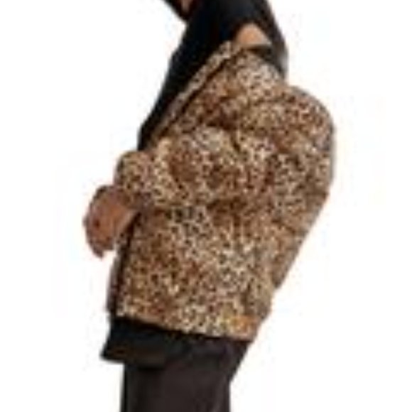 NOIZE Lightweight Cheetah Puffer Jacket XL - Picture 3 of 5